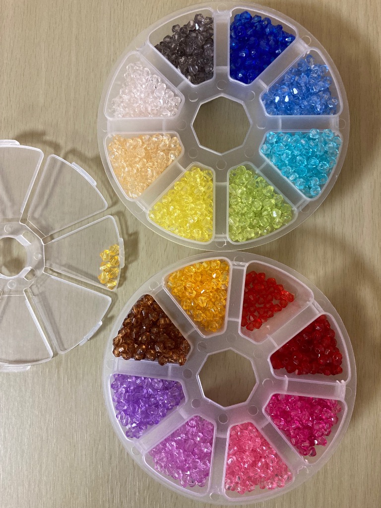 アクリルビーズ ソロバンカット カラーミックス 4mm(100g/4360ヶ