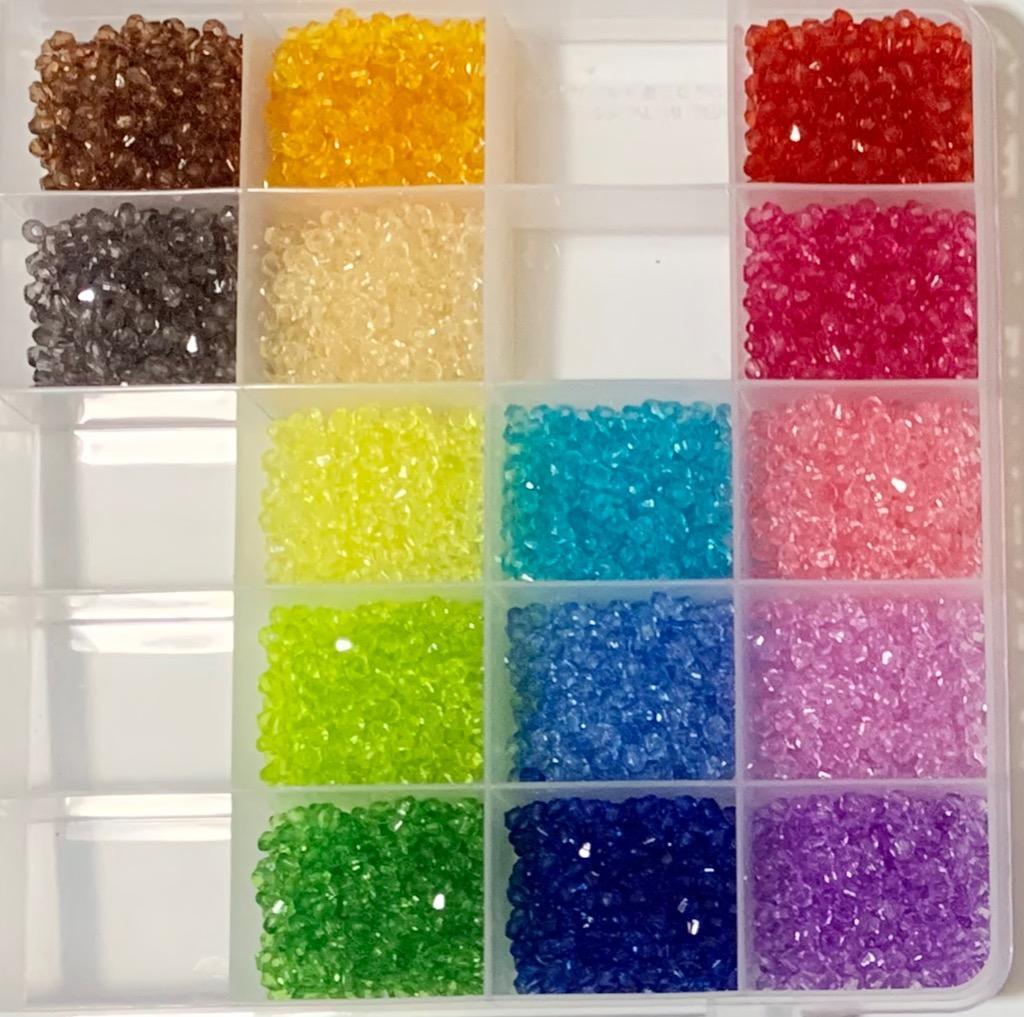 アクリルビーズ ソロバンカット カラーミックス 4mm(100g/4360ヶ