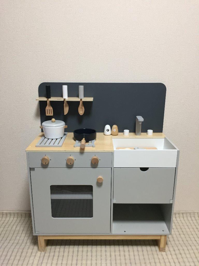 期間限定価格】おままごと キッチン 木製 誕生日 台所 調理器具付き