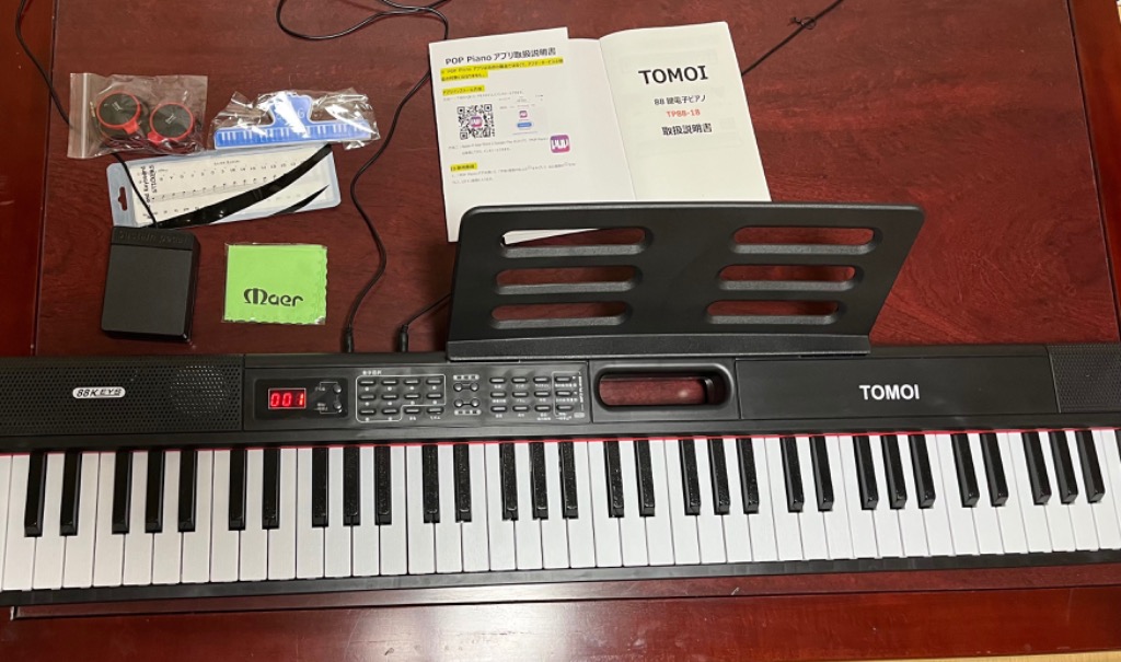 日本語表記パネル】 電子ピアノ 88鍵盤 コンパクト 軽量 指力