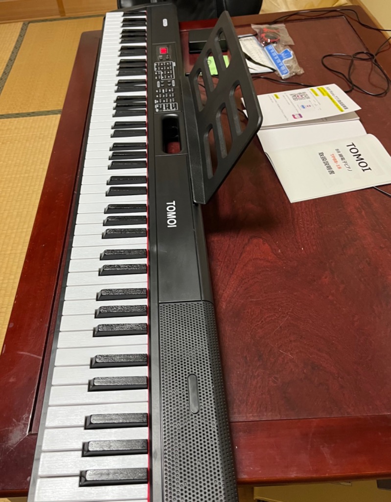 日本語表記パネル】 電子ピアノ 88鍵盤 コンパクト 軽量 指力