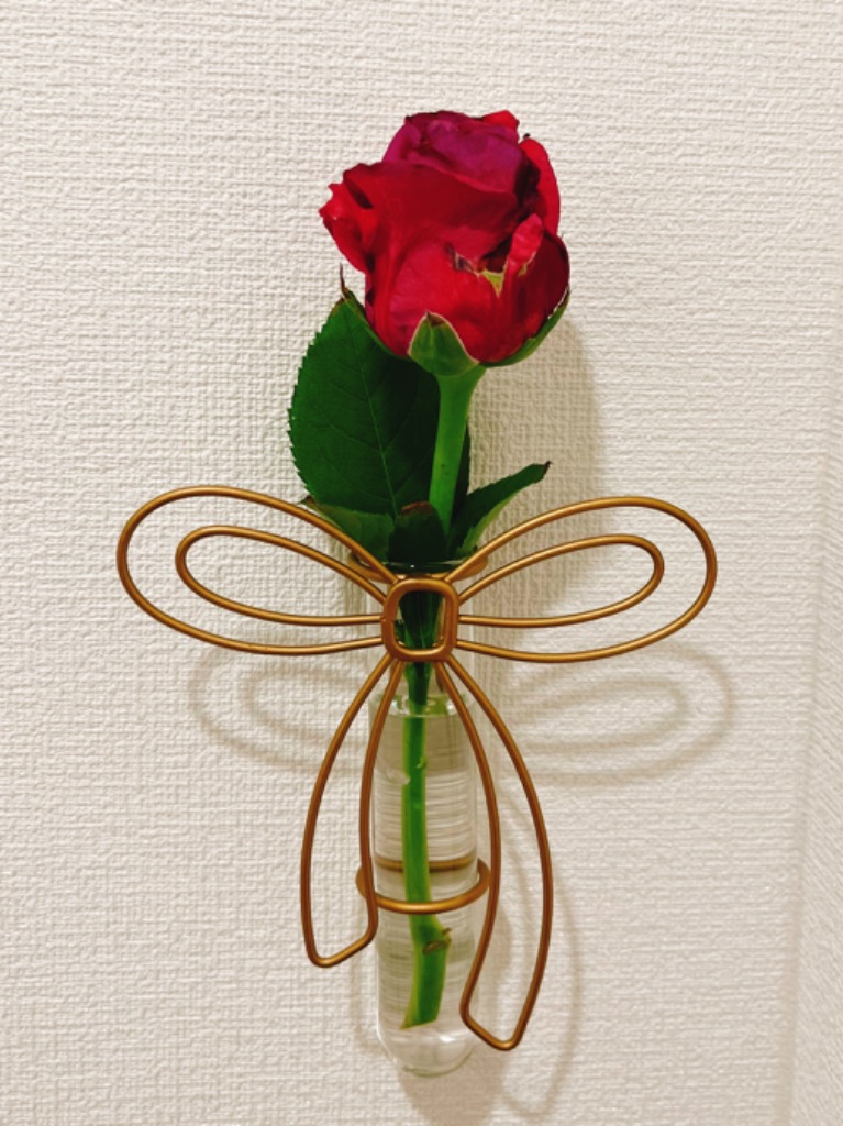 一輪挿し 壁掛け 置き型 花瓶 花器 アイアン 金色 おしゃれ