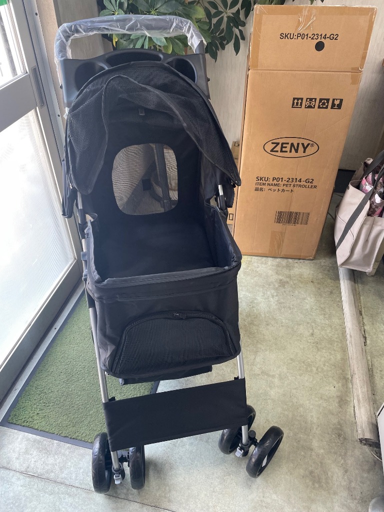 ペットカート 4輪 耐荷重15kgまで対応 ペットベビーカー 折り畳み式 ペットカート（4輪タイプ）折りたたみ 多頭 軽量 ペットバギー