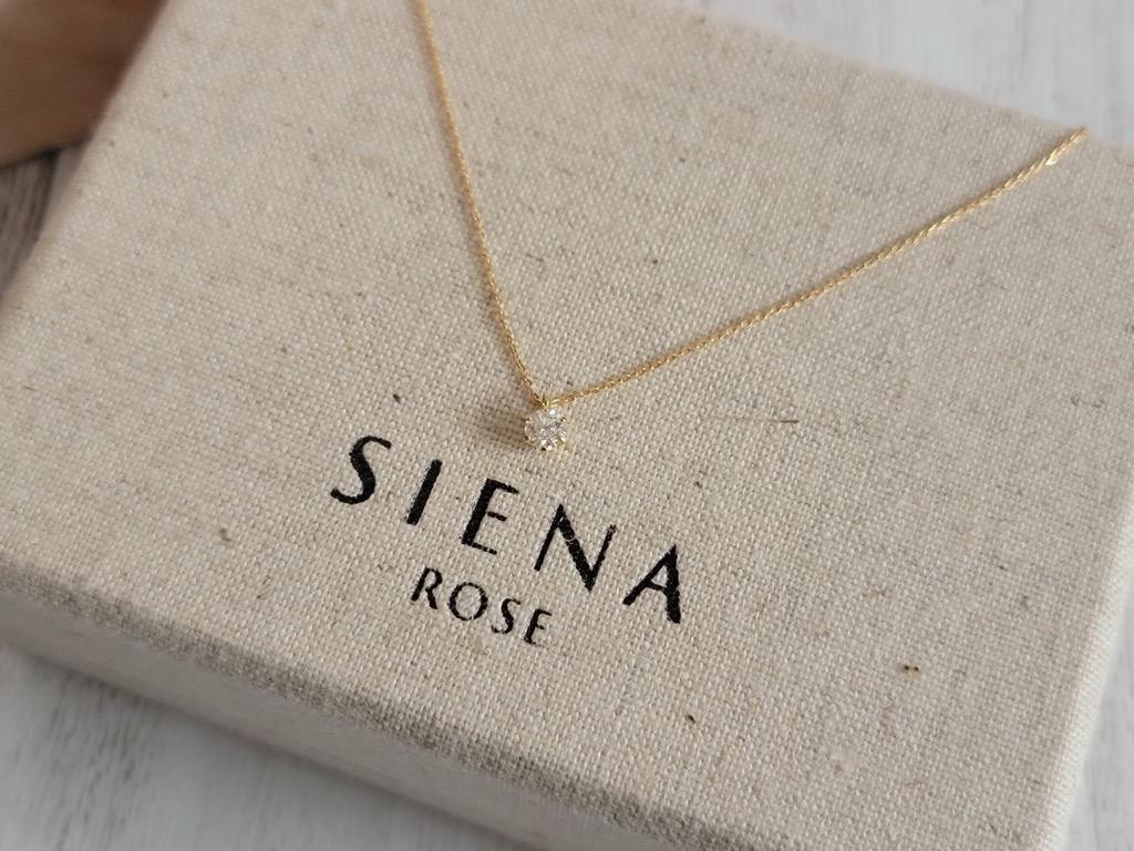 SIENA ROSE ネックレス 一粒ダイヤモンドの18金ネックレス「0.15ct 