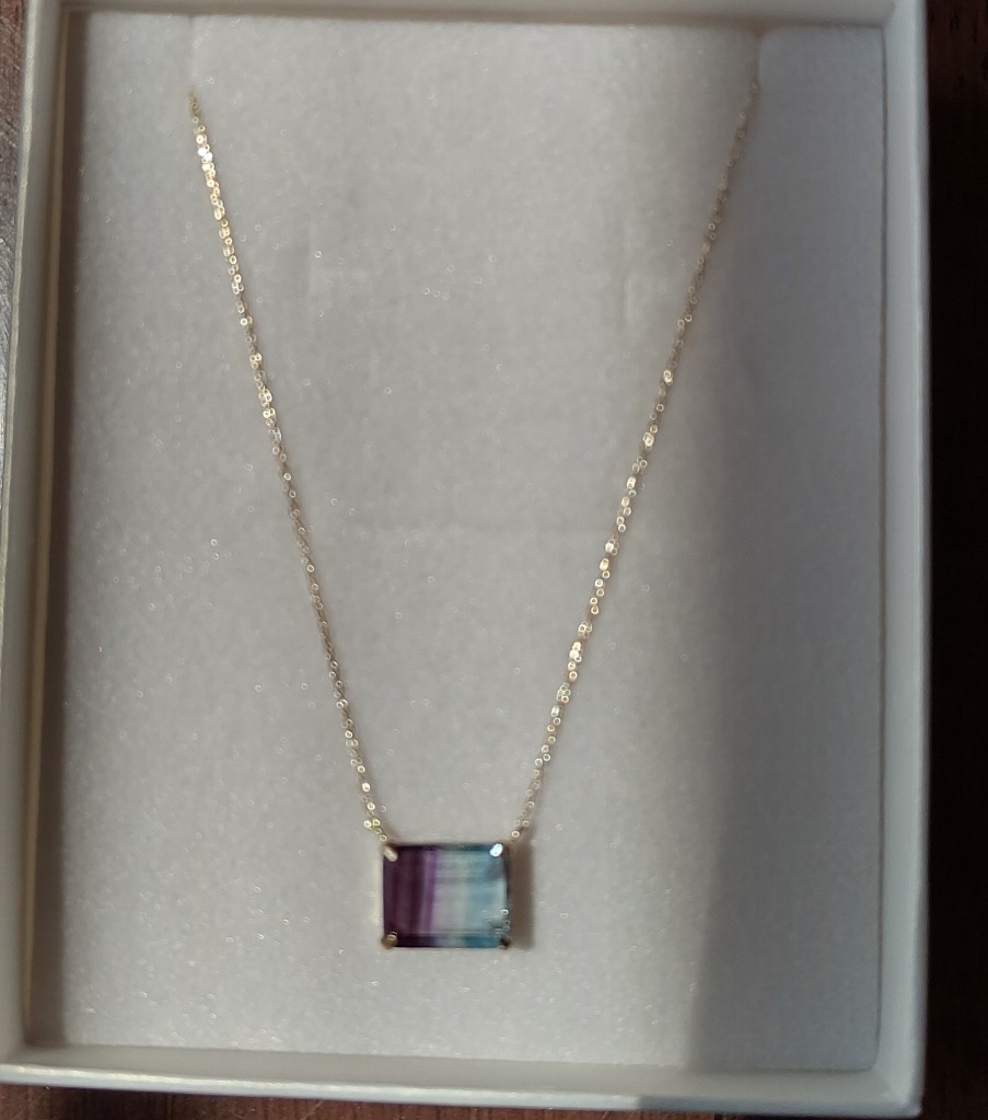 ②) 未使用 L&co. / ネックレス k18 フローライト 18金 Jewel closet by L&Co. ネックレス K18 レインボーフローライト