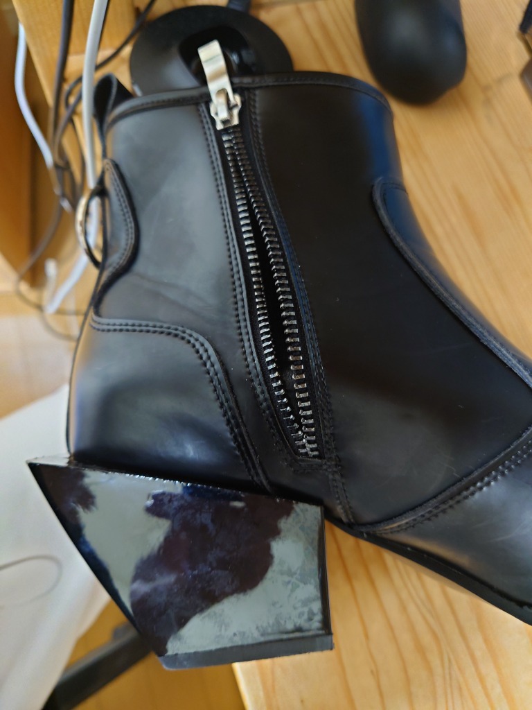 ブーツ High sole leather heel boots/ハイソールレザーヒールブーツ 