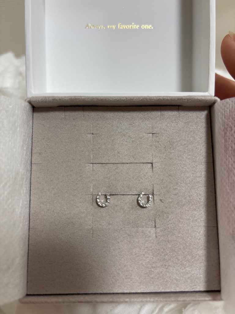 ete ピアス PT900 ホースシュー ダイヤモンド レディース