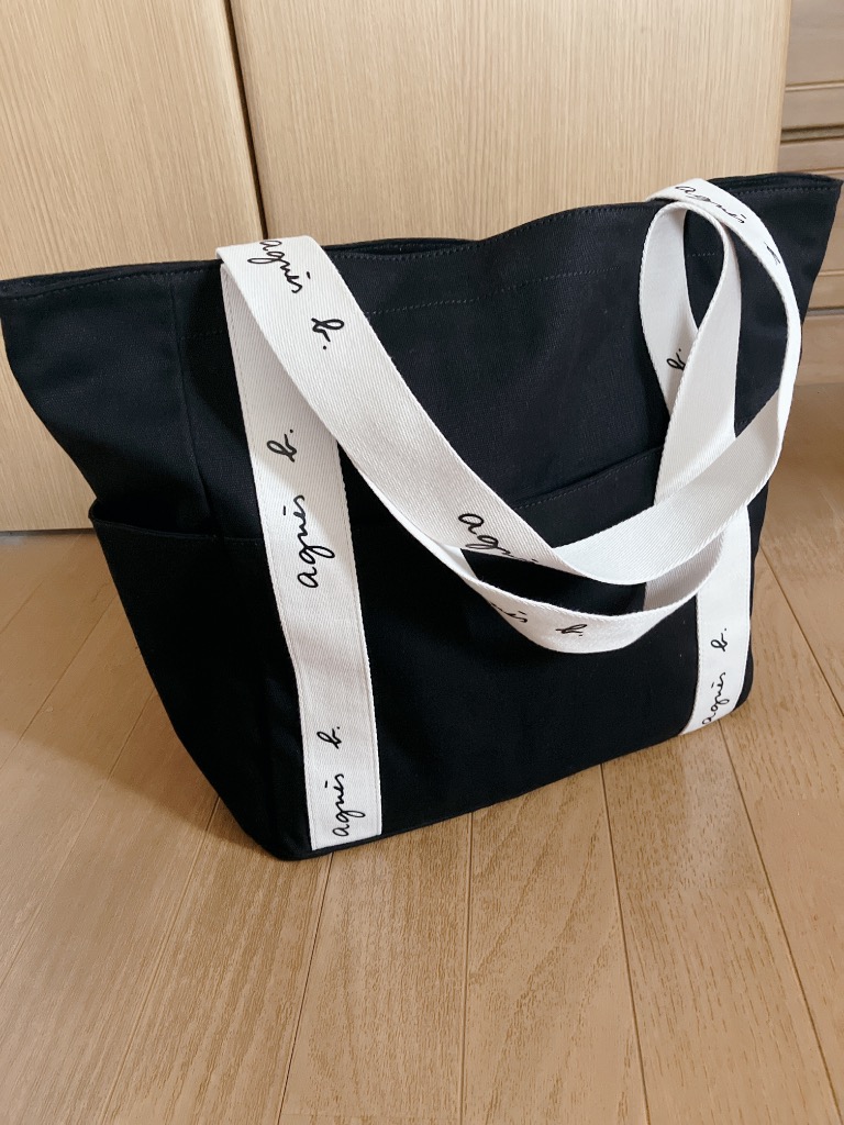 agnes b. アニエスベートートバッグ  ネオプレン ブラック   袋つき 新品 未使用 アニエスベー agnes b ファスナー付きミニトート