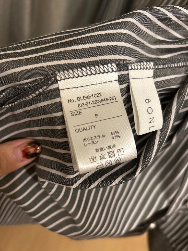 BONLECILL ブラウス シャツ パールボタン レギュラーカラー