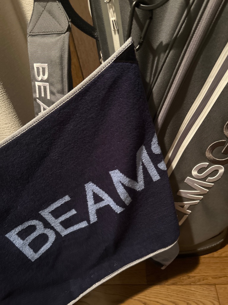 BEAMS GOLF ゴルフ / カラビナ付き 今治 ロゴ フェイスタオル
