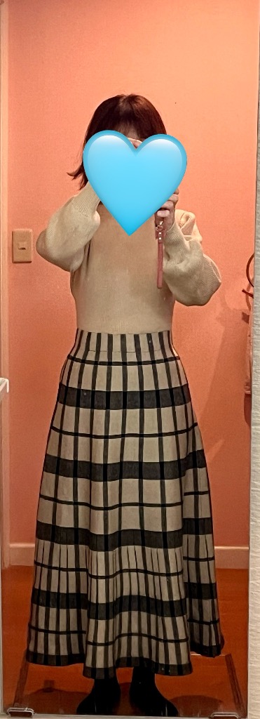 BLUEEAST ワンピース チェックジャガードニットワンピース