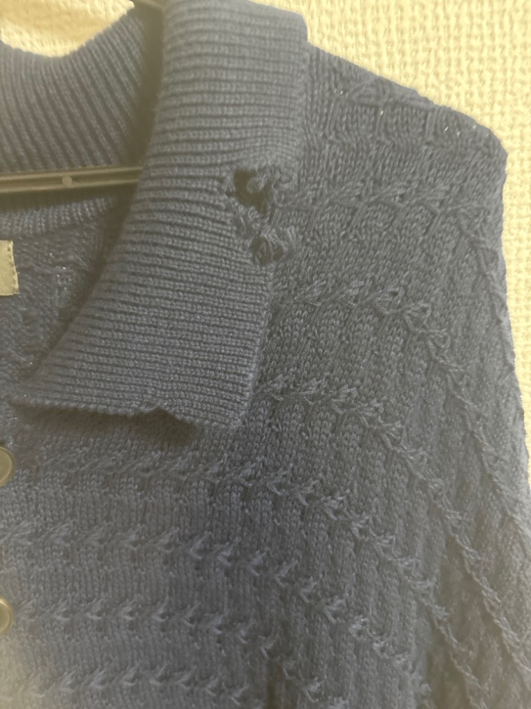 CLEL ポロシャツ 「CLEL」Chain Crochet Design Damaged Short