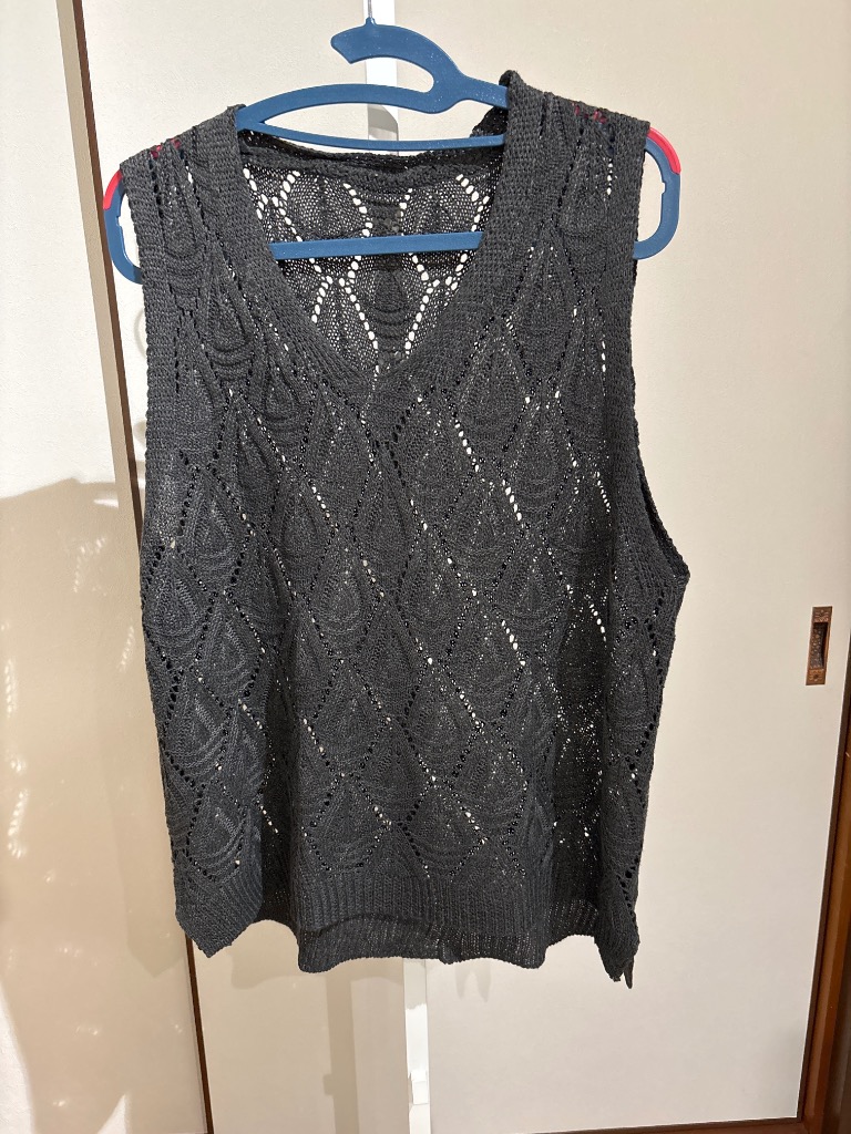 SEU ベスト ジレ ロングシーズン大活躍Vネックダイヤモンド柄