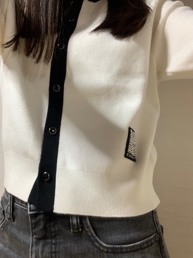 かずぴろ【1回短時間着用】CABaNコットンカシミヤバイカラーハーフスリー コットンカシミヤ バイカラーハーフスリーブカーディガン