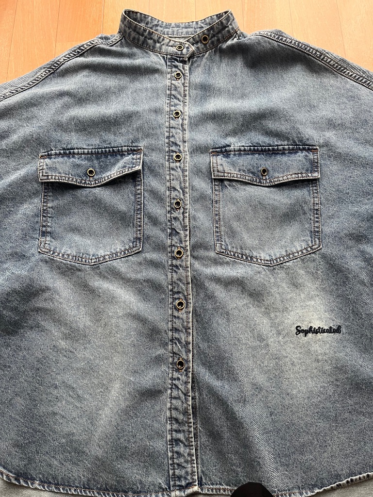 pual ce cin ブラウス シャツ ヴィンテージライクデニムバンド