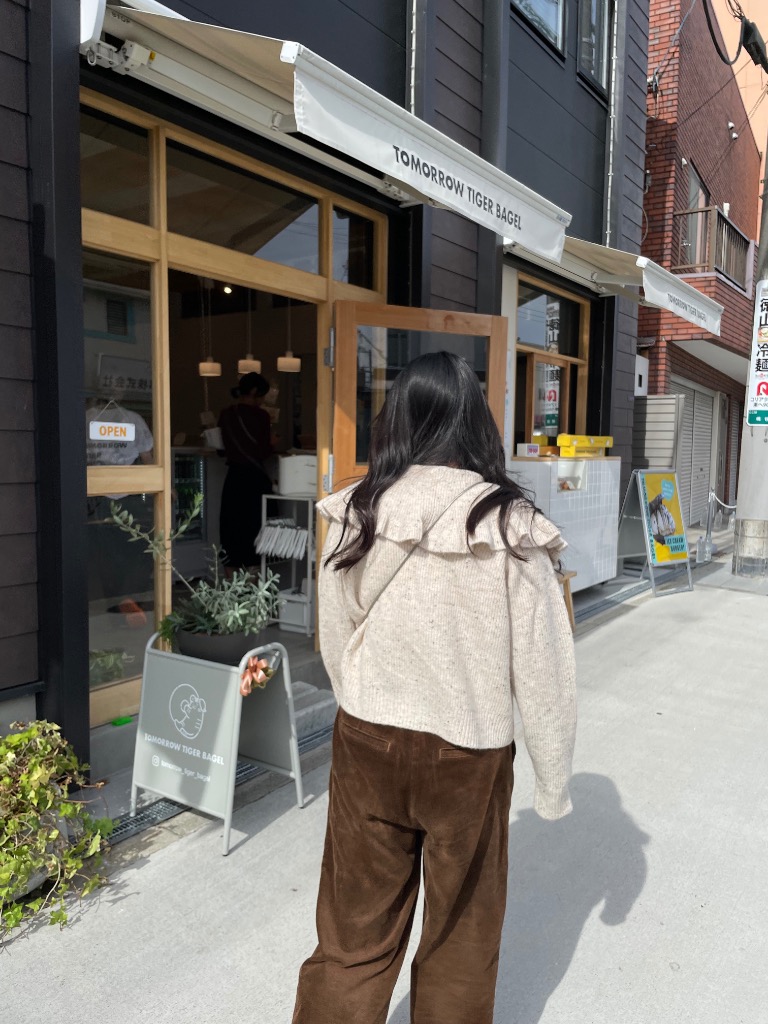 LOWRYS FARM カーディガン フリルBIGカラーカーディガンLS