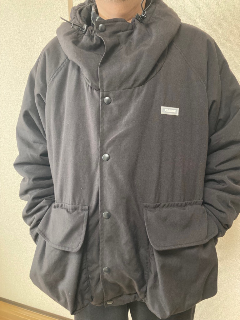 XLARGE ダウンジャケット ダウン RAGLAN PUFFER HOODED JACKET