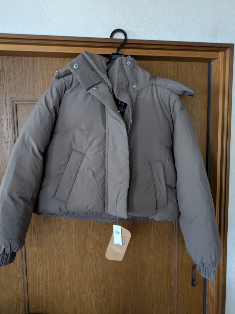 gap ファーダウン GAP ダウンコート ダウンジャケット クロップド デュベ ラップ