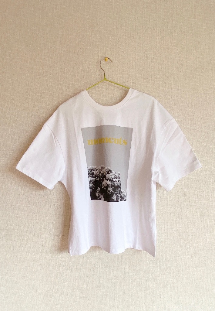6/11限定割引価格中　　WHYTO 2WAY PRINT TEE MOMENT WHYTO. 2WAY プリントTシャツ レディース MOMENT WHT25HBL4064
