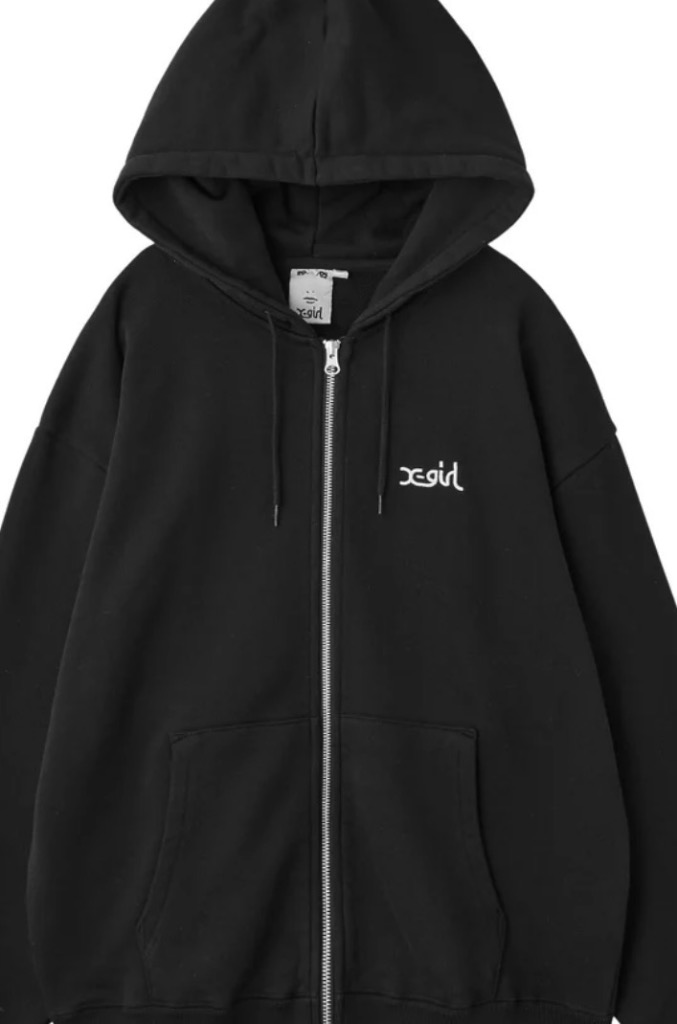 X-girl（エックスガール） パーカー FACE PATCH AND LOGO ZIP UP SWEAT